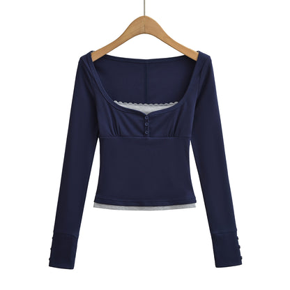 Lace lace slim fit top