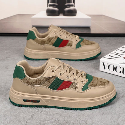Retro ultralichte schoenen van vezelleer met rubberen buitenzool unisex