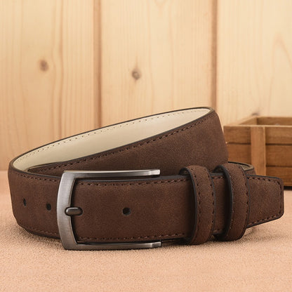 Belt, men's needle buckle, suede leather belt, male student retro casual belt, men's belt
