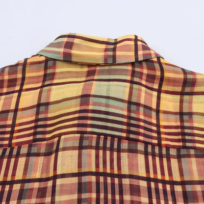 Top linen checkered shirt