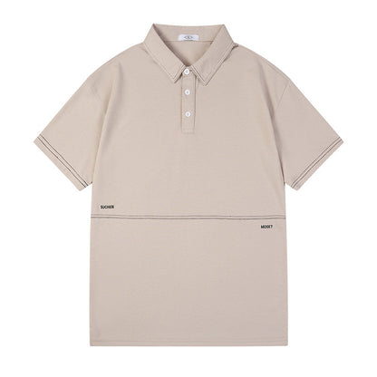 Summer stand up collar short sleeved polo shirt for boys and teenagers
