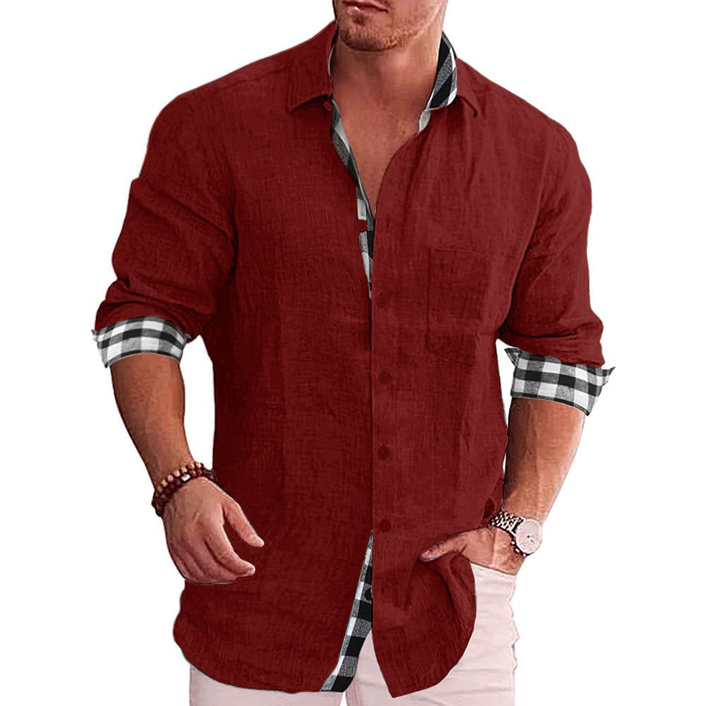 Casual herenoverhemd van katoen en linnen