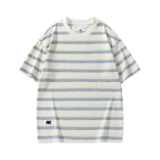 Striped short sleeved loose teenage summer t-shirt