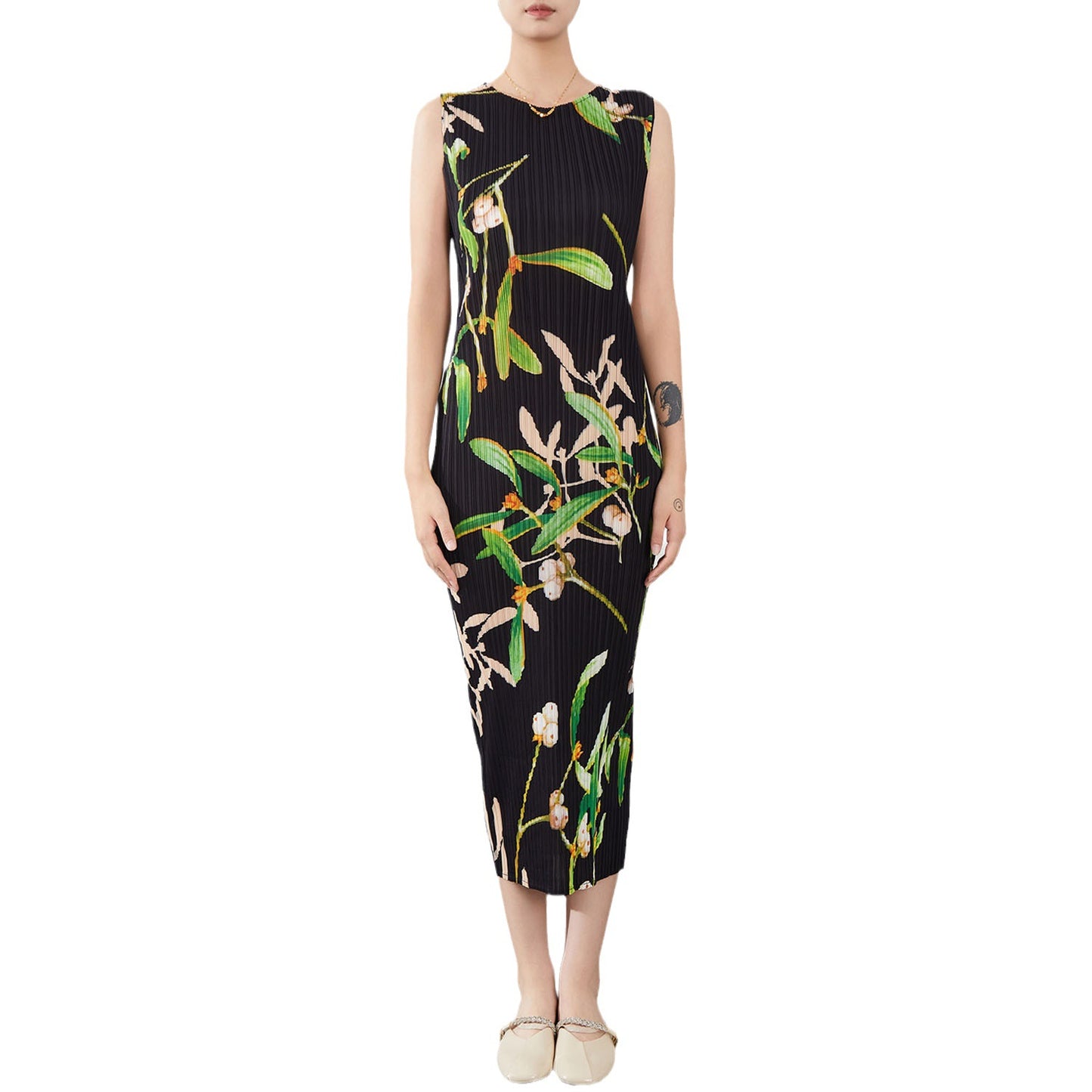 Round neck vest dress sleeveless dress