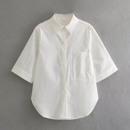 Women's Clothing Imitation Linen Blouse Top + Imitation Linen Loose Shorts Set