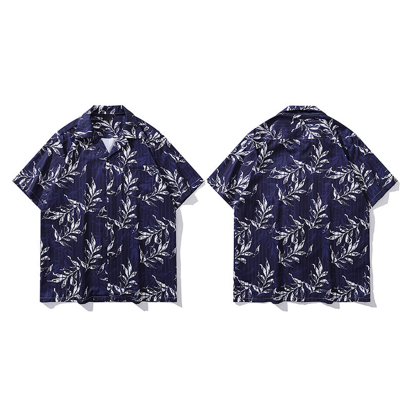Men's Summer Design Gentle French Full Print Shirt Lazy Couple