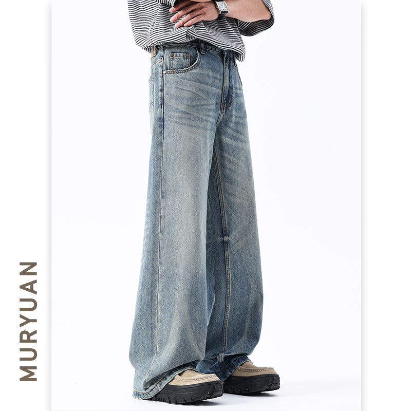 Denim Pants Men's Trendy Loose Straight Fit Oversized Jeans