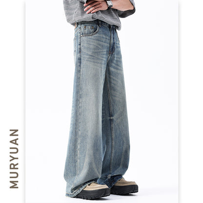 Denim Pants Men's Trendy Loose Straight Fit Oversized Jeans
