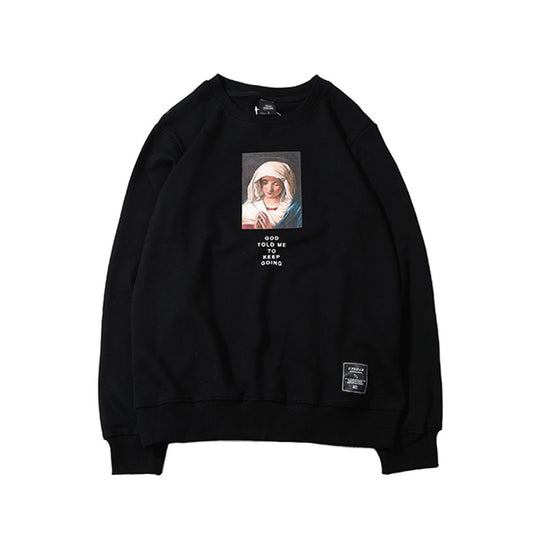 Unisex sweatshirt met print van de Maagd Maria