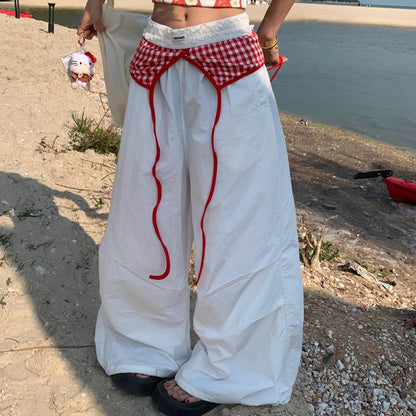 Summer loose casual women's pleated wide leg pants