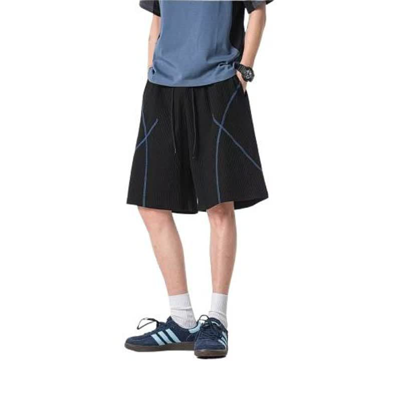 Zware wafelgebreide casual halflange shorts voor heren