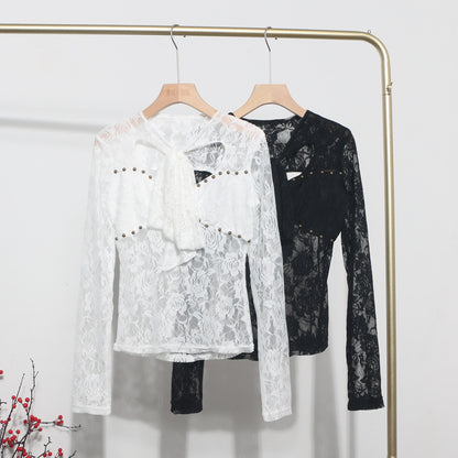 Hollow out long sleeved top