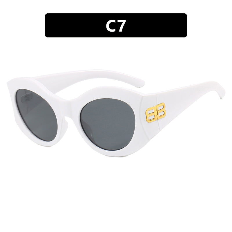 Grote montuur letter B high-end modeshow zonnebril unisex