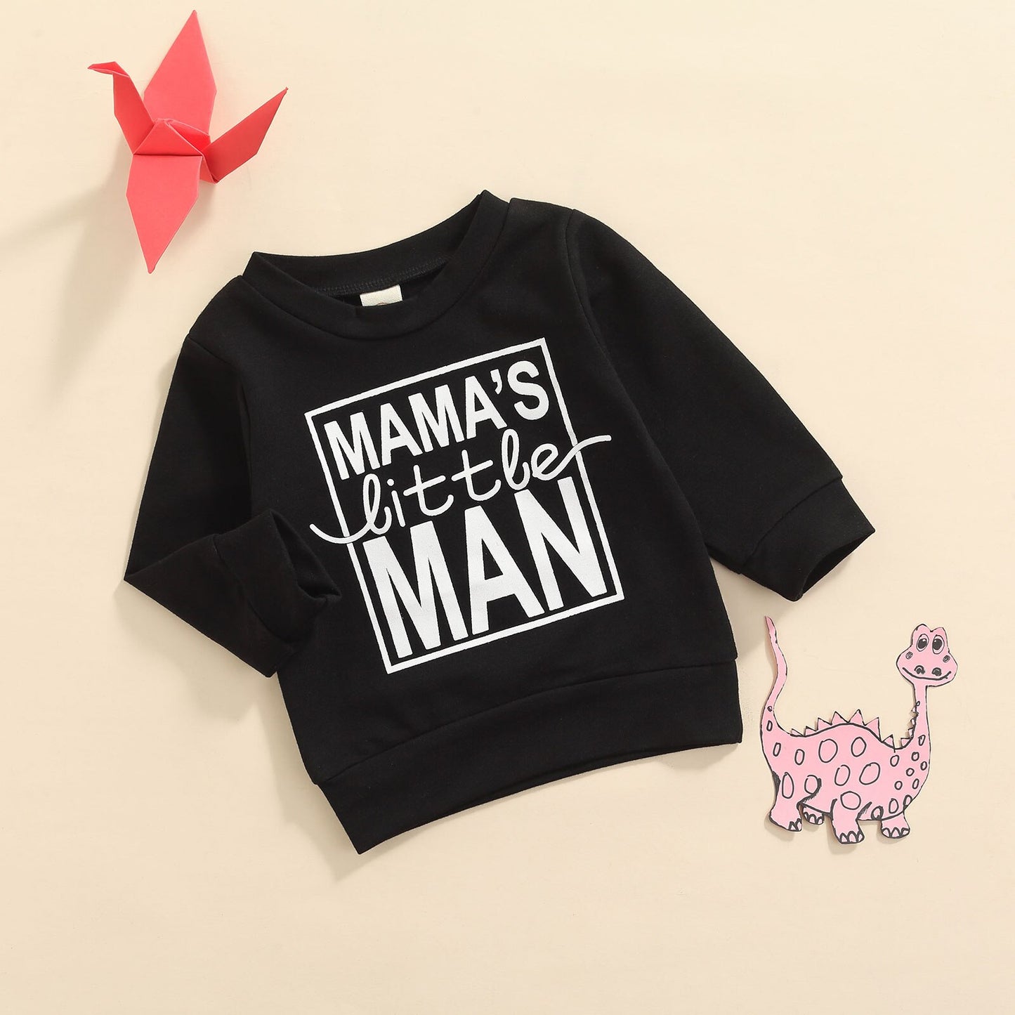 Sweatshirt voor baby/jongens met tekstprint