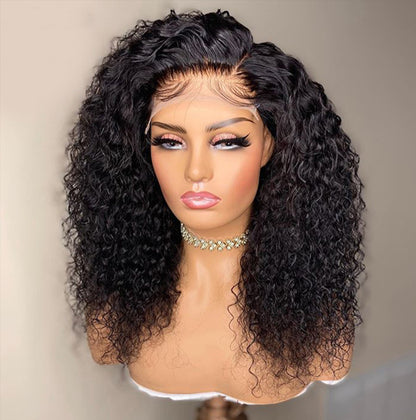 Synthetische front lace wig met watergolf krullen