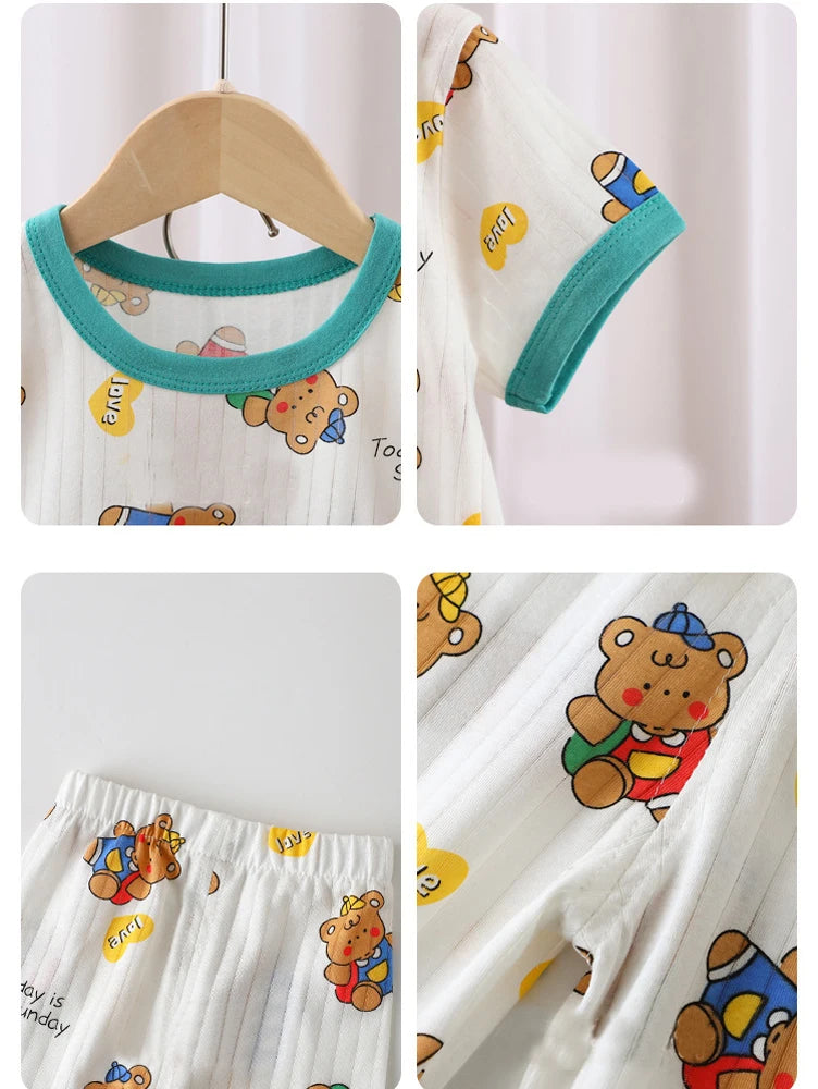 Bedrukte kinder kinder pyjama set