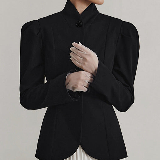 Autumn and Winter Elegant Commuting Bubble Sleeves Small Fragrant Coat for Women