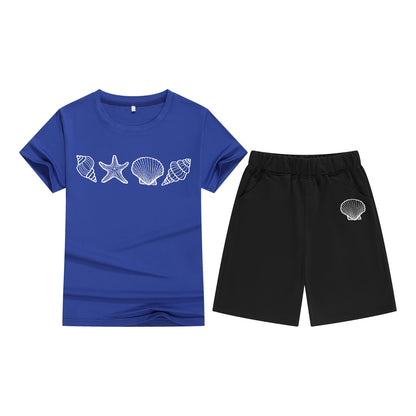 Unisex katoenen T-shirt met korte mouwen en shorts