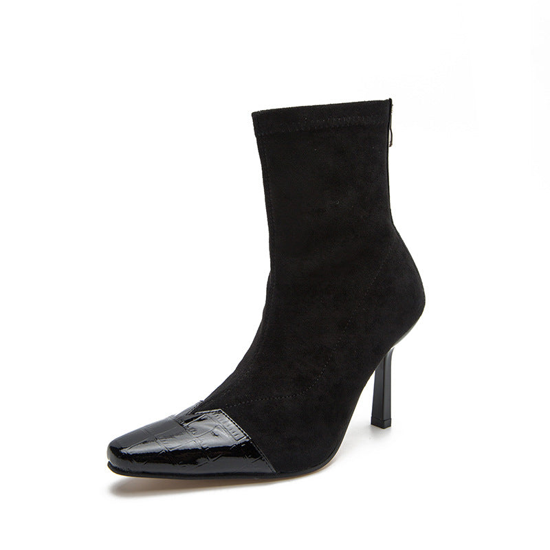 Women's Shoes With Pointy Toes And Thin Heels Short Boots New Style Pointy Toes Boots In Autumn And Winter High Heels And Thin Boots