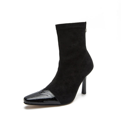 Women's Shoes With Pointy Toes And Thin Heels Short Boots New Style Pointy Toes Boots In Autumn And Winter High Heels And Thin Boots