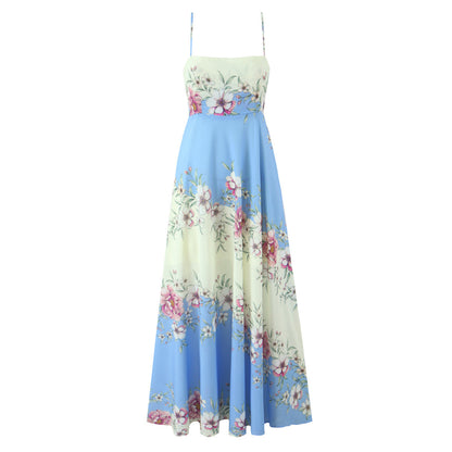 Leisure vacation style slimming printed dress