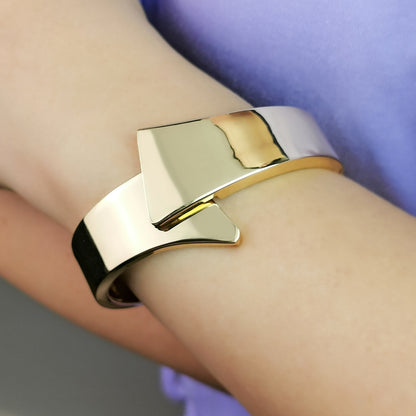 Dames statement armband  van legering met ruwe opening