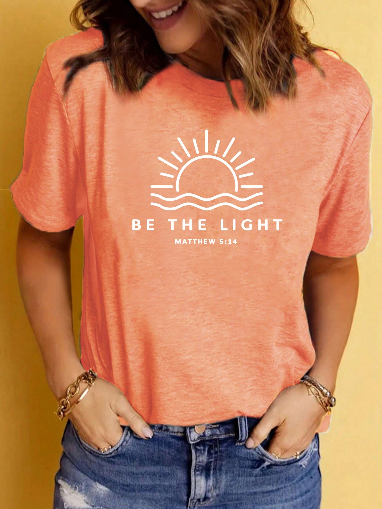 Zomerse T-shirt voor dames met print ronde hals en korte mouwen
