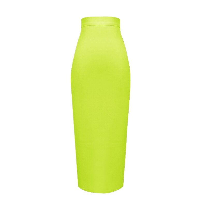Sexy Bandage Midi Rok met Ritssluiting en Split