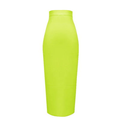 Sexy Bandage Midi Rok met Ritssluiting en Split