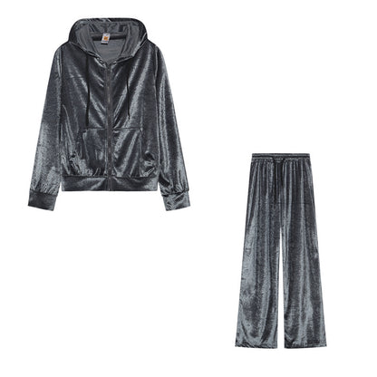 Fashion rhinestone sports and leisure set two-piece set