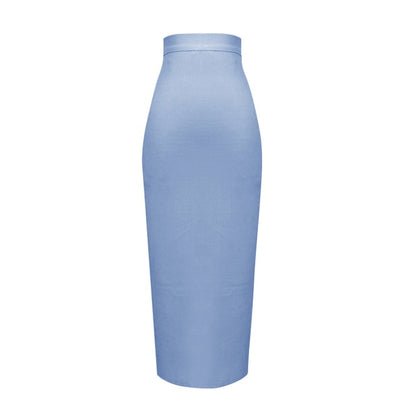 Sexy Bandage Midi Rok met Ritssluiting en Split