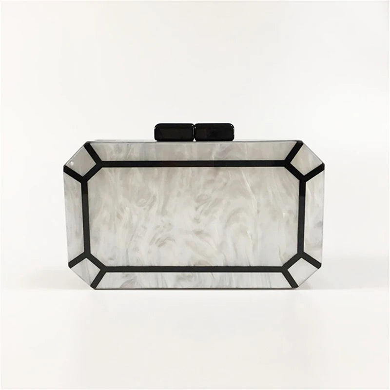 Trendy designer parelwitte dames clutch
