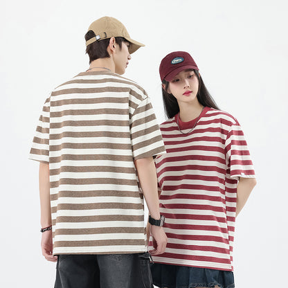 Round neck colored cotton men's T-shirt