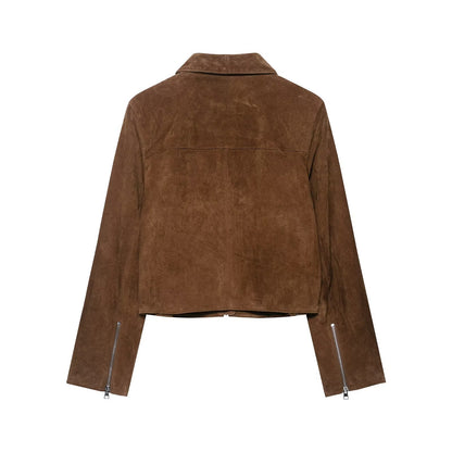 Short leather jacket