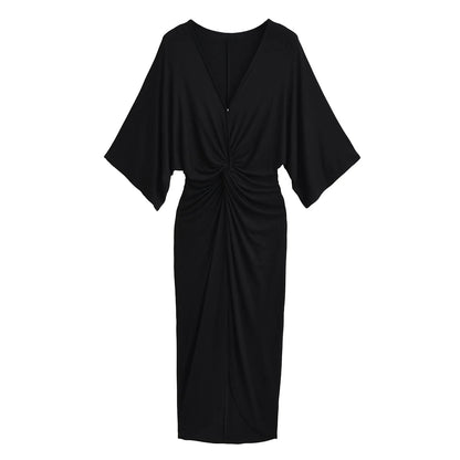 Bat sleeve dress