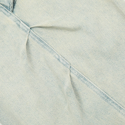 Old washed denim cargo jeans