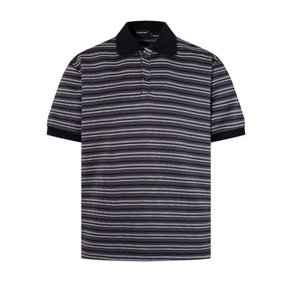 Striped short sleeved polo shirt