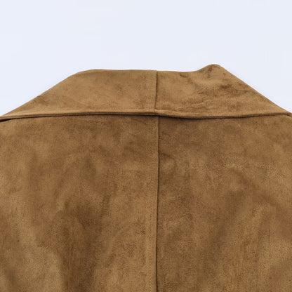 Light luxury suede texture effect wrapped jacket