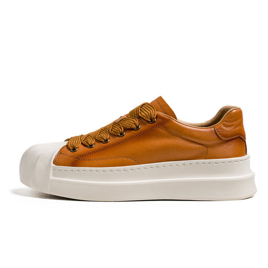 Lage casual leren sneakers met aparte neus voor heren