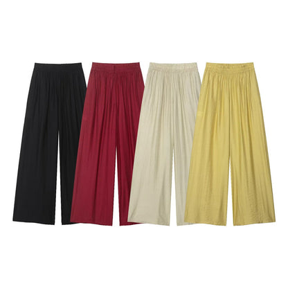 Elegant Style Design Shirt Top and Wide-Leg Pants Set
