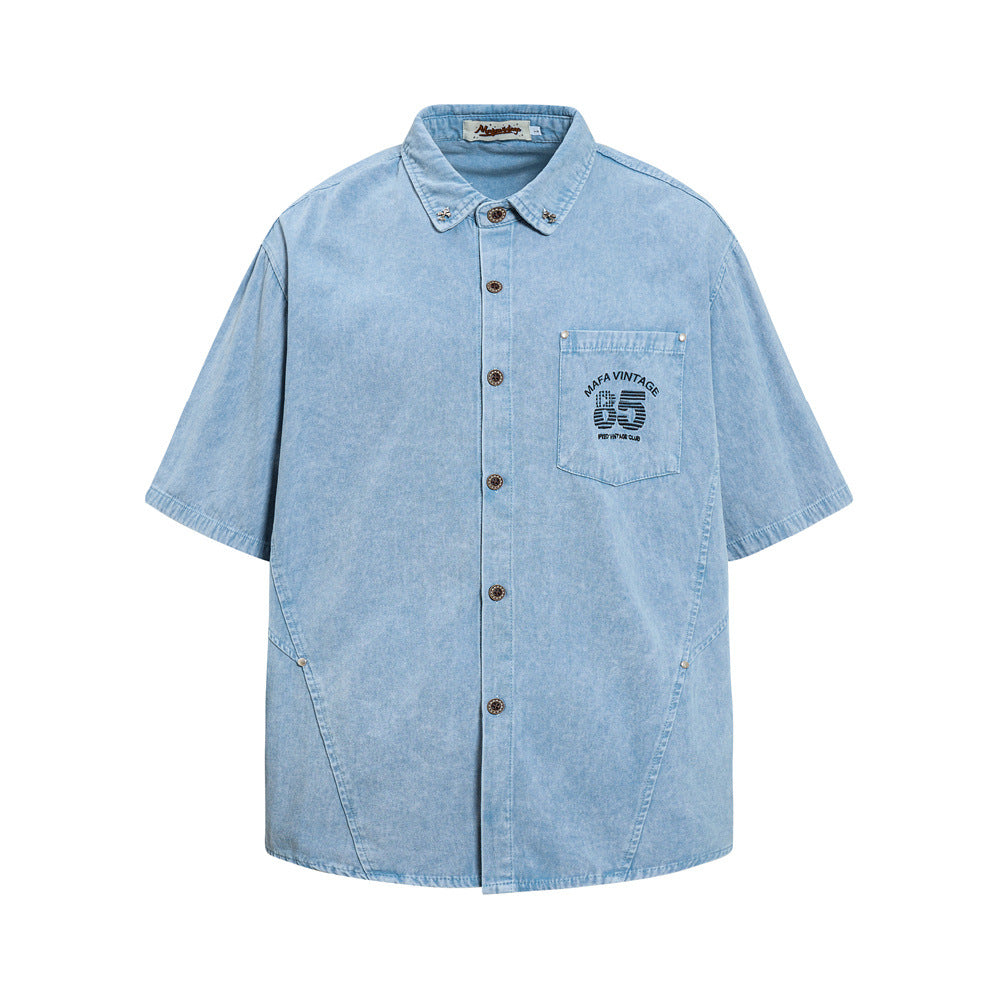 Make old canvas workwear short sleeved shirt