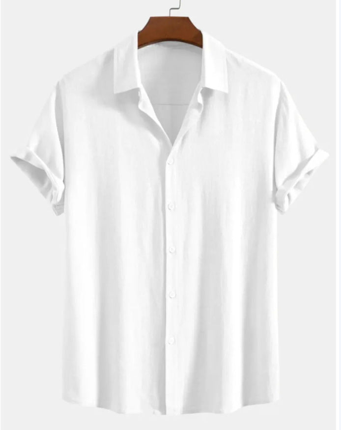 Men's Stand Collar Slim Fit Linen-Cotton Suit Set
