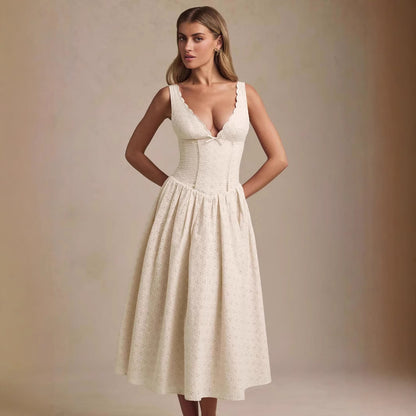 Heavy Work Sexy Fitted Strapless Dress Elegant Retro