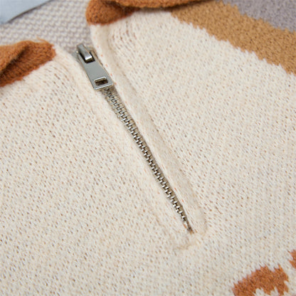 Trui met revers in kleurblokken