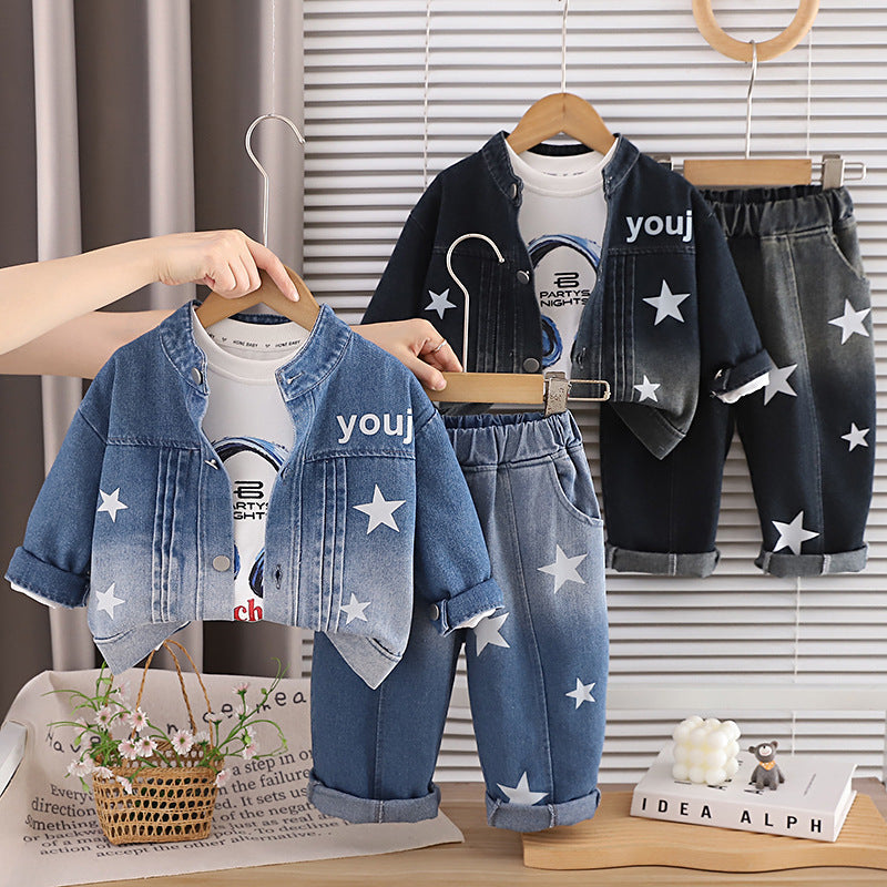 Baby/Child Spring/Autumn Cowboy Long Sleeve Three Piece Set