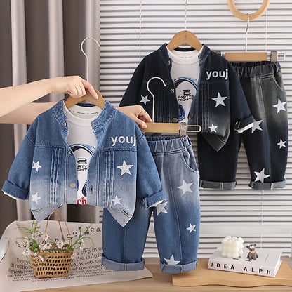 Baby/Child Spring/Autumn Cowboy Long Sleeve Three Piece Set