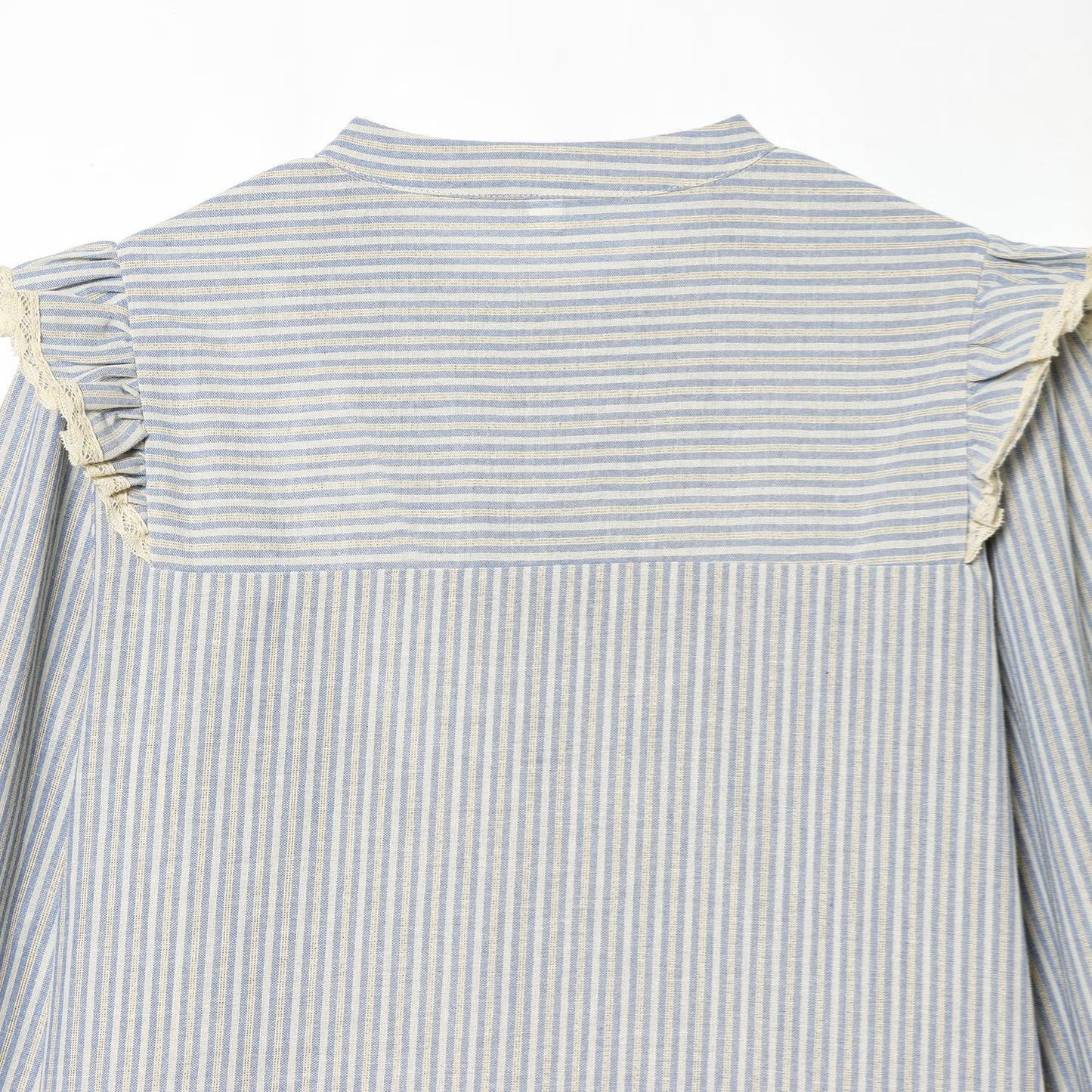 Metallic line decoration layered decorative striped shirt