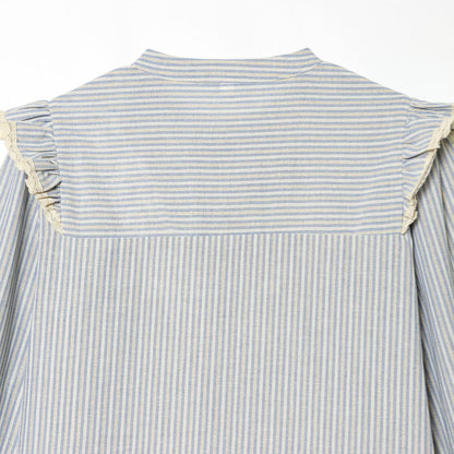 Metallic line decoration layered decorative striped shirt