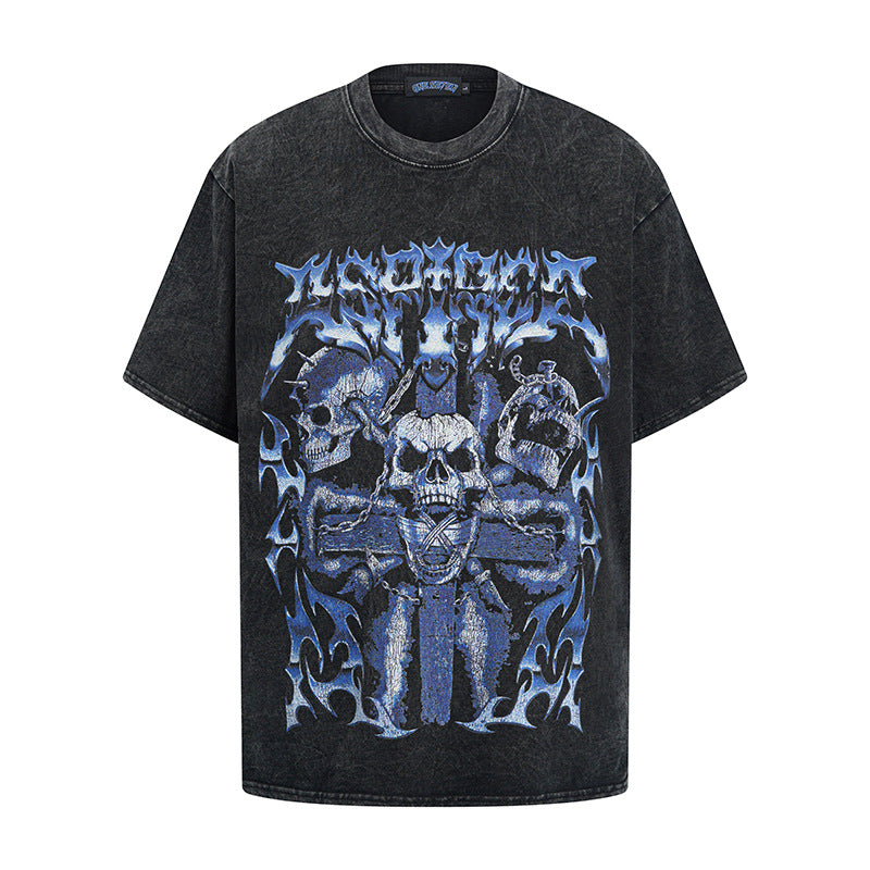 T-shirt met print korte mouwen van puur gewassen katoen voor heren