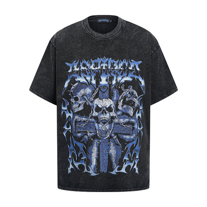 T-shirt met print korte mouwen van puur gewassen katoen voor heren